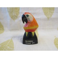 Vintage Vogel, Holz Papagei, Vogel Figur, Helle Figur von VintageOldFox