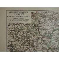 Deutschland Alte Landkarte Von Großherzogtum Hessen 1913 Original Antiker Druck Frankfurt Mainz Kaiserslautern Vintage Karten von VintageOldMaps