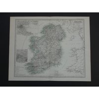 Antike Landkarte Irland 1876 Schöner Alter Druck - Große Vintage Landkarten Dublin Éire Irlande Carde 15x19" Antike Landkarte Irland 1876 Schöner Alter Druck - Große Vintage Landkarten Dublin Éire Irlande Carde 15x19" von VintageOldMaps