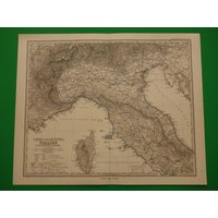 Italien Alte Landkarte Von Norditalien, 1875 Original, Antiker Druck Poster Alpen Italien Detaillierte Vintage Karten 14x18 Groß Mit Jahreszahl Italien Alte Landkarte Von Norditalien, 1875 Original, Antiker Druck Poster Alpen Italien Detaillierte Vintage Karten 14x18 Groß Mit Jahreszahl von VintageOldMaps