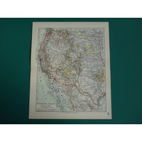 West Coast Landkarte - Original 100+ Jahre Alter Druck Von Usa Detaillierte Vintage Landkarten Küste Kalifornien Texas Washington von VintageOldMaps