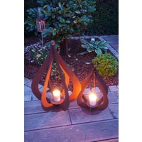 Edelrost Flamme 3D Groß - Windlicht Kerzen von VintageOneDeko