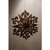 Edelrost Flocke Nr.4 - Schneeflocke Weihnachtsbaum Fensterschmuck von VintageOneDeko