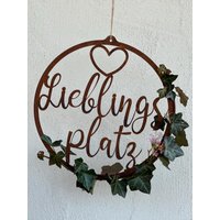 Schild "Lieblingsplatz" - Edelrost Dekoring Rostdeko Garten von VintageOneDeko