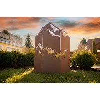 Sichtschutzelement Raumteiler "Berge" - Edelrost Gartenzaun Garten Sichtschutz von VintageOneDeko