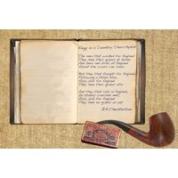G K Chesterton "Elegy in A Country Churchyard" Erster Weltkrieg Gedicht A5/A4 Leinwand Papier Kunstdruck von VintagePapertrails