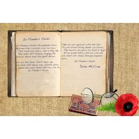 John Mccrae "In Flanders Fields" Erster Weltkrieg Gedicht A5/A4 Leinwand Papier Kunstdruck." von VintagePapertrails