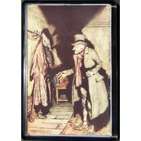 Kühlschrankmagnet Weihnachten Carol Scrooge 1 Dickens Arthur Rackham Kunst Retro Handgefertigtes Acryl von VintagePapertrails