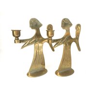 Mid Century Messing Engel Kerzenhalter ~ Taper Weihnachtsdeko Moderner Hollywood Regency Dekor von VintageParamour