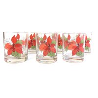 Vintage Weihnachtsstern Gläser ~ Set Von 6 Bechergläsern Blume Barware Cocktailgläser Weihnachtsdekoration von VintageParamour