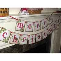 Frohe Weihnachten Doppel Banner Girlande Jahrgang Zeichen von VintageParisMarket