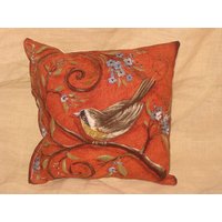 Shabby Chic Spaß Dekokissen Mit Vogel Motiv French Market Design Floral Handmade Kissen Vintage Orange Shabby Chic Spaß Dekokissen Mit Vogel Motiv French Market Design Floral Handmade Kissen Vintage Orange von VintageParisMarket