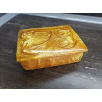 Catalin Box, Schmuckschatulle, Schmuck Aufbewahrung, Schätze Brust, Lava Flow Aufbewahrungsbox, Geschenkidee, Schmuckhalter, Erinnerungsbox von VintagePisiShop