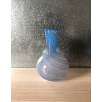 Große Vintage Dansk Blue Mezza Filigrana Kunst Glas Vase von VintagePrairieGems