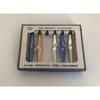 Vintage Set Kleine Quecksilber-Glas Eiszapfen Tear Drop Twist Weihnachtsbaumschmuck von VintagePrairieGems
