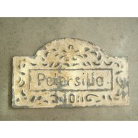 Vintage Altes Original Petersilien-Dose Weiß Bemalt Kräuter Garten Fenster Topf Schild 12, 2 cm 4 3/4 Zoll von VintageQuiosque