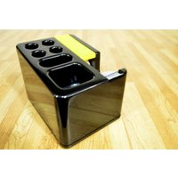 Mod Schreibtisch Organizer Bandspender Stifthalter Büroausstattung Schwarz Mit Gelben Streifen Made in Italy von VintageRescuer