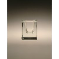 Boho Czech Art Deco Kristall Klar Geschnittene Glasschale Tablett Oder Kerzenständer von VintageRetroEu