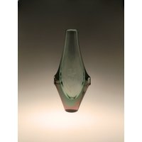 Boho Czech Zelezny Brod | Zbs Sommerso Art Glas Gravur Vase Von Miloslav Klinger von VintageRetroEu