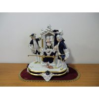 Czechoslovakia Royal Dux Keramik Statue - Rokoko Sessel Wurf + Gratis Geschenk von VintageRetroEu