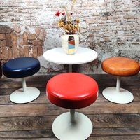 Lounge Set Runder Tisch Mit 3 Gepolsterten Hockern Bunte Polster 1970Er Jahre von BarnNo7