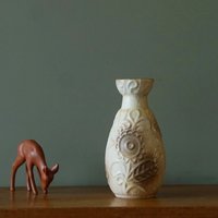 Bay Keramik Vase, Beige, Keramik, Mid-Century Modern von VintageRetroVases