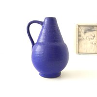 Blaue Und Mid Century Studio Vase, Westdeutsche Keramik von VintageRetroVases