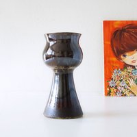 Braune Mid Century Kelchvase, Deutsche Studiokeramik von VintageRetroVases