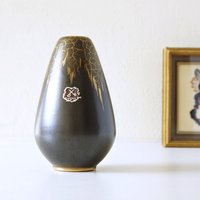 Dümler Und Breiden Mid Century Modern Vase, Braun Und Gold Farbene Vase von VintageRetroVases