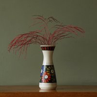 Dümler Und Breiden Mid Century Vase, Blumendekor, West Germany von VintageRetroVases