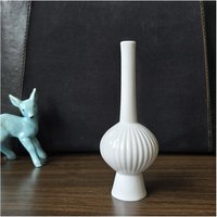 Edelstein Weiße Mid-Century Porzellanvase - Op Art Vase Bavaria, Germany von VintageRetroVases