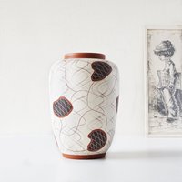 Eiwa, Braun-Weiße Mid Century Vase Dekor ""Hawaii"", Westdeutsche Keramik." von VintageRetroVases