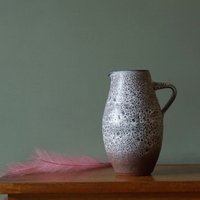 Gramann Römhild, Braun-Weiße Mid Century Studio Vase, Ddr Keramik von VintageRetroVases