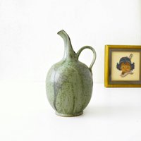 Gramann Römhild, Grüne Mid Century Studiovase, Ddr Keramik von VintageRetroVases