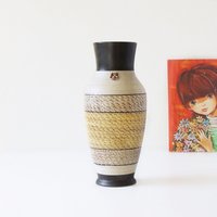 Große Gelbe Und Beige Mid Century Vase Von Dümler Und Breiden von VintageRetroVases