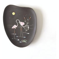 Hema Wandteller, Mid Century Dekor, Flamingo Hema Wandteller, Mid Century Dekor, Flamingo von VintageRetroVases