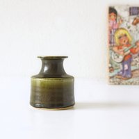 Juist Keramik, Grüne Mid Century Studiovase, Schmidt-Tummeley Studio, West German Pottery von VintageRetroVases