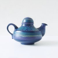 Kmk Kupfermühle Vintage Teekanne, Dekor Viola, West German Pottery von VintageRetroVases