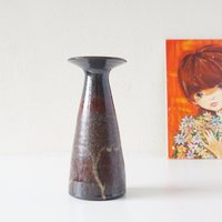 Kubicek, Braun Und Bronze Mid Century Studio Vase, West German Pottery von VintageRetroVases