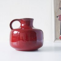 Leuchtend Rote Mid-Century Vase Von Gräflich Ortenburg von VintageRetroVases