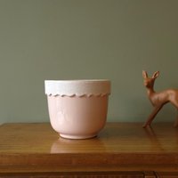Marei Mid Century Übertopf, Rot-Weißer Übertopf von VintageRetroVases