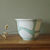 Marzi & Remy, Großer Mid Century Blumentopf in Mintgrün von VintageRetroVases