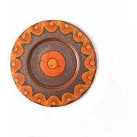 Rainer Gehrig, Grünstadt, Orangefarbener Mid Century Wandteller von VintageRetroVases