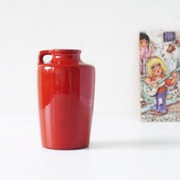 Rote Mid-Century Vase Von Marei von VintageRetroVases