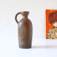 Ruscha, Braun Und Orange Mid Century Fat Lava Vase Model 321/3, West Germany Pottery von VintageRetroVases