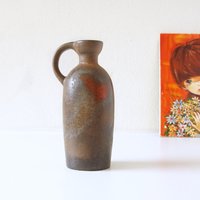Ruscha, Braun Und Orange Mid Century Fat Lava Vase Model 321/3, West Germany Pottery von VintageRetroVases