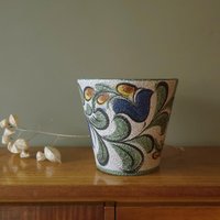 Ruscha, Mid Century Übertopf, Bunter Blumentopf von VintageRetroVases