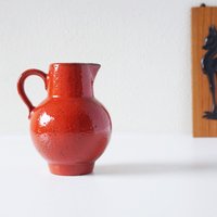 Scheurich, Rote Mid Century Vase, Westdeutsche Keramik von VintageRetroVases