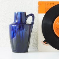 Scheurich 405 Blaue Mid Century Vase, Westdeutsche Keramik von VintageRetroVases