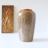 Scheurich Karamell Weiß-Braune Vintage Vase, Westdeutsche Keramik von VintageRetroVases